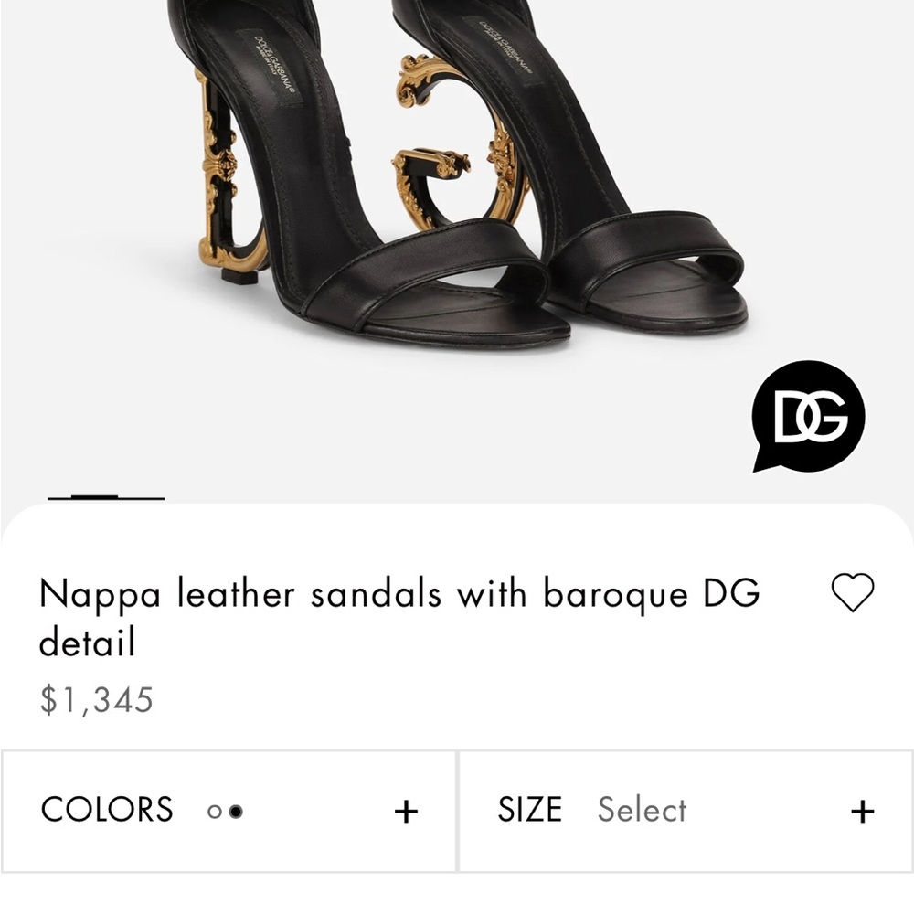 Dolce & Gabbana Black Heels with Gold Detailing